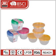 Plástico redondo Food Container 0.45L(4pcs)